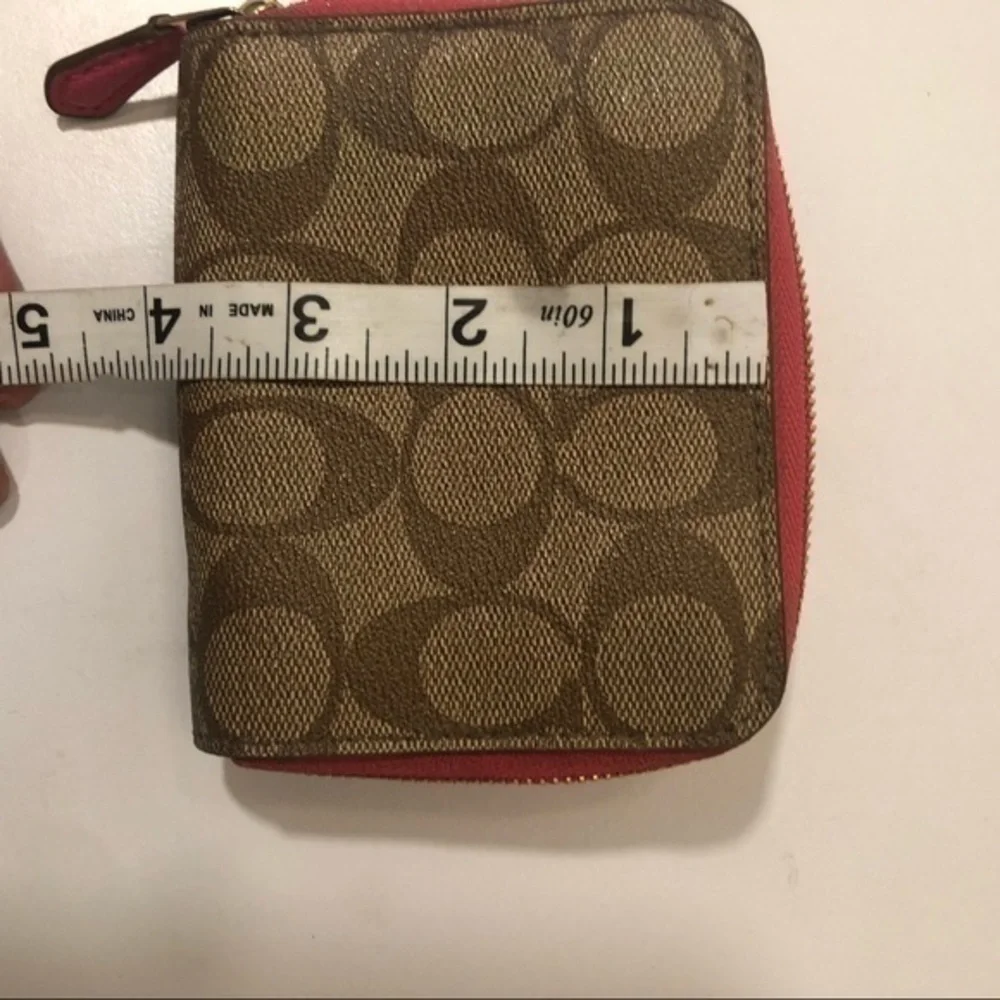 Coach signs brown/khaki pink wallet